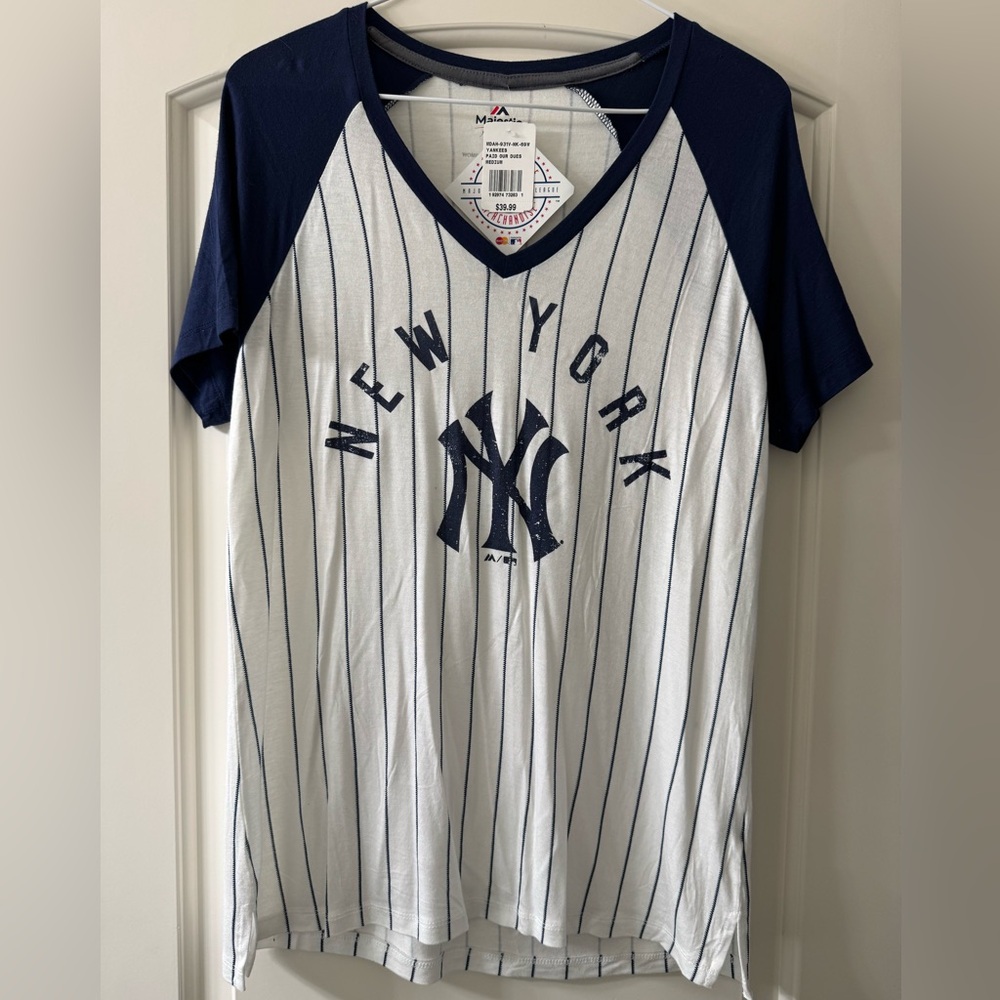 Majestic New York Yankees Shirt - Navy and White